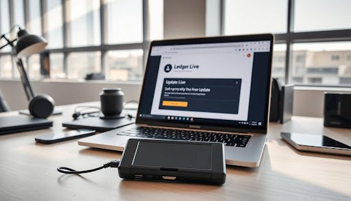 Ledger Live update process on a secure hardware wallet