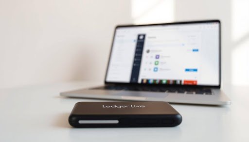 Ledger Live setup on laptop and phone