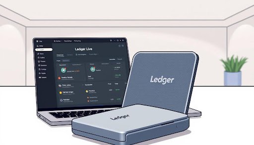 Ledger Live desktop setup screen showing crypto portfolio